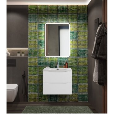Тумба с раковиной и зеркалом BelBagno Marino-CER-N 60 Bianco Opaco