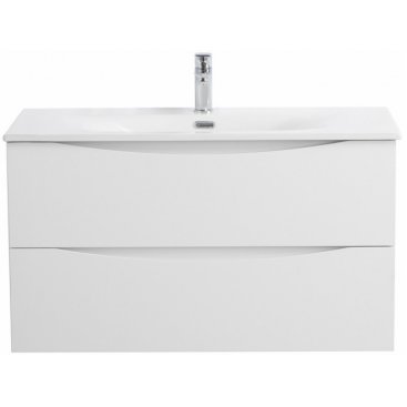 Тумба с раковиной и зеркалом BelBagno Marino-CER-N 80 Bianco Lucido