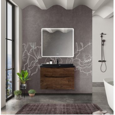 Мебель для ванной BelBagno Marino-H60 80-BB800/450-LV-ART-AST-NERO Rovere Moro