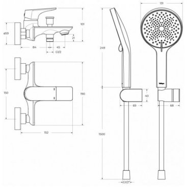 Смеситель для ванны BelBagno MARINO-VASM-CRM