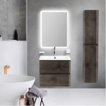 Тумба с раковиной и зеркалом BelBagno Marino-CER-Mini 60 Bianco Lucido
