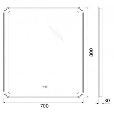 Тумба с раковиной и зеркалом BelBagno Marino 70-PIA-BB700/450-LV-ART-AST-NERO Bianco Lucido