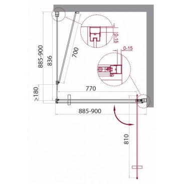 Душевой уголок BelBagno MARMI-A-1-90