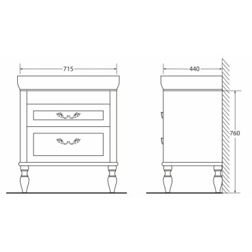 Мебель для ванной BelBagno PRADO-800-2C-PIA1