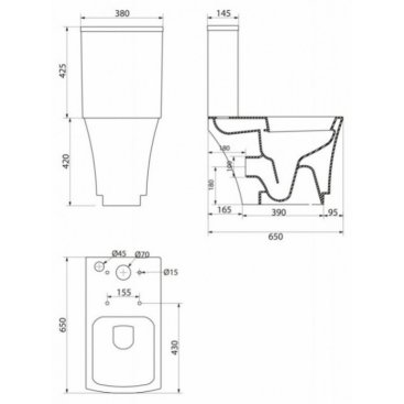 Унитаз-компакт безободковый BelBagno Regina с крышкой BB104SC микролифт