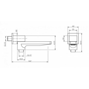 Излив для ванны BelBagno Romano ROM-BCA-CRM