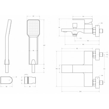 Смеситель для ванны BelBagno Romano ROM-VASM-CRM