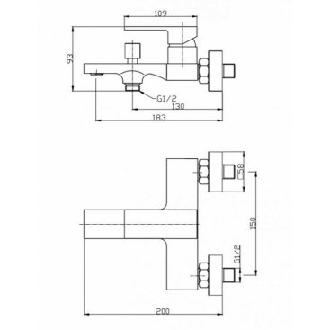 Смеситель для ванны BelBagno Romano ROM-VAS-CRM