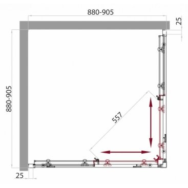 Душевой уголок BelBagno SELA-A-2-90-C-Cr