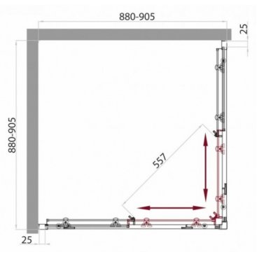 Душевой уголок BelBagno SELA-A-2-90-P-Cr