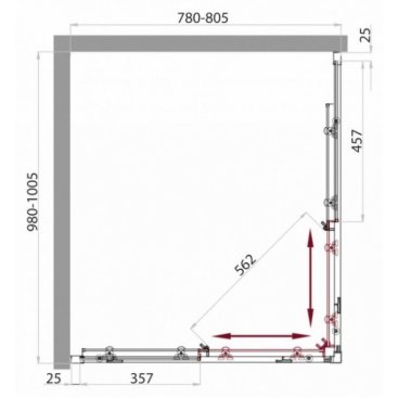 Душевой уголок BelBagno SELA-AH-2-100/80-P-Cr