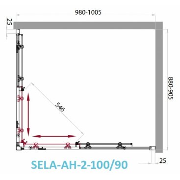 Душевой уголок BelBagno SELA-AH-2-100/90