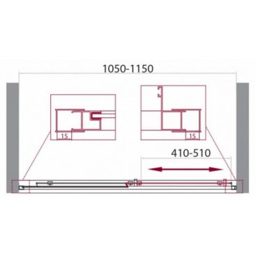 Душевая дверь BelBagno UNIQUE-BF-1-100/115-M-Cr