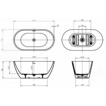 Ванна BelBagno Uno BB701 140x72 см, отдельностоящая с монолитным экраном