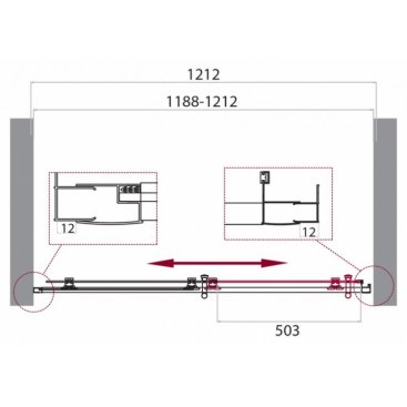 Душевая дверь BelBagno UNO-195-BF-1-120-C-Cr