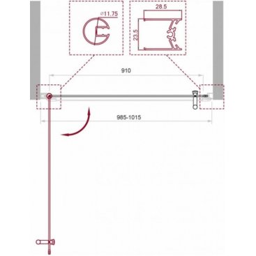 Душевая дверь BelBagno UNO-B-1-100-P-Cr