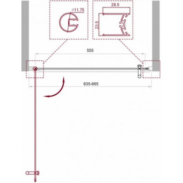 Душевая дверь BelBagno UNO-B-1-65-C-Cr