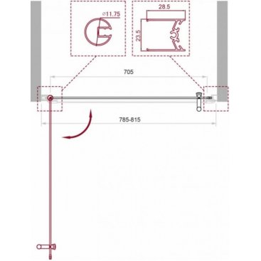 Душевая дверь BelBagno UNO-B-1-80-CH-Cr