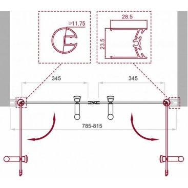 Душевая дверь BelBagno UNO-B-2-80-P-Cr