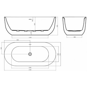 Ванна BelBagno BB706 170x77 см  отдельностоящая с монолитным экраном 