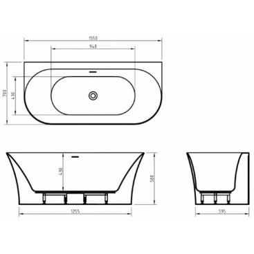 Ванна BelBagno BB711 155x70