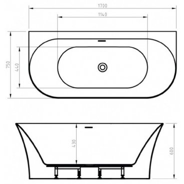 Ванна BelBagno BB711 170x75