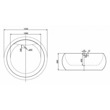 Ванна BelBagno BB30-1550