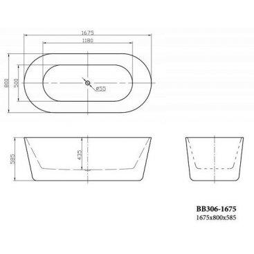 Ванна BelBagno BB306-1675