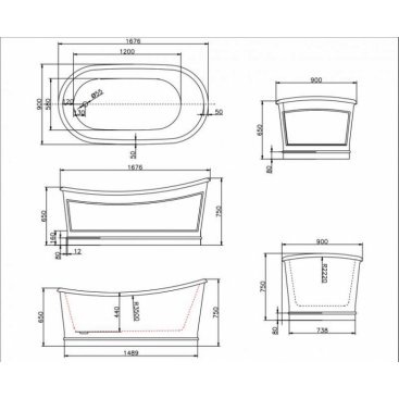 Ванна BelBagno BB32 167x90 Х75 см.