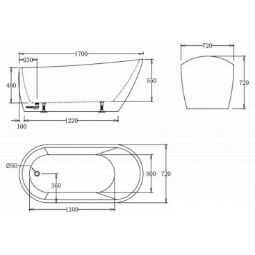 Ванна BelBagno BB62-1700