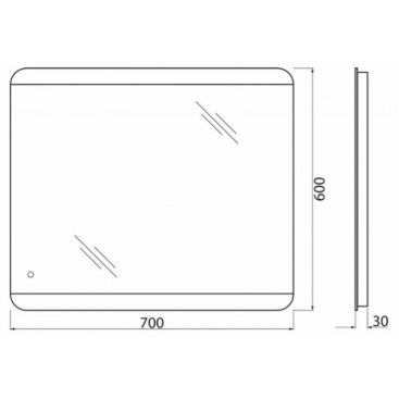 Зеркало BelBagno SPC-CEZ-700-600-LED-TCH