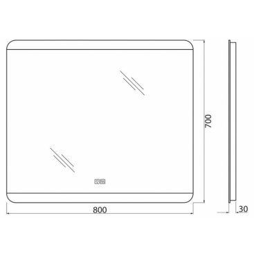 Зеркало BelBagno SPC-CEZ-800-700-LED-TCH-WARM