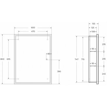 Зеркало-шкаф BelBagno SPC-GRT-600/800-1A-LED-TCH