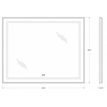 Зеркало BelBagno SPC-KRAFT-1000-800-LED-TCH-WARM