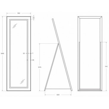 Зеркало BelBagno SPC-KRAFT-555-1700-TCH-PIA-NERO