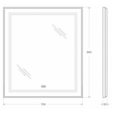 Зеркало BelBagno SPC-KRAFT-700-800-LED-TCH-WARM