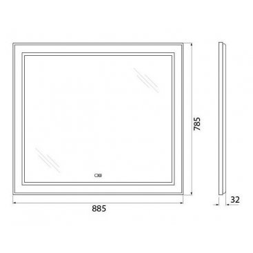 Зеркало BelBagno SPC-KRAFT-885-785-TCH-WARM