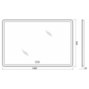 Зеркало BelBagno SPC-MAR-1400-800-LED-TCH-WARM