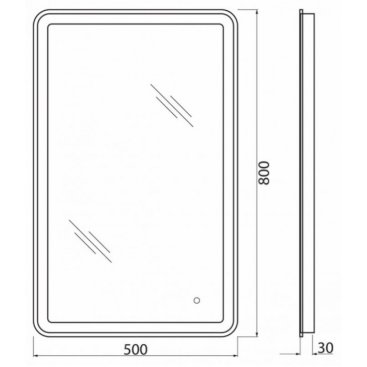 Зеркало BelBagno SPC-MAR-500-800-LED-TCH