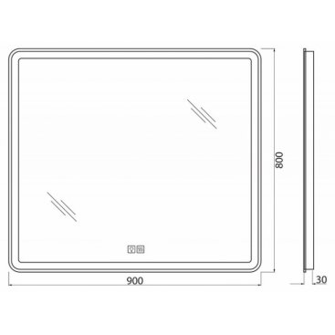 Зеркало BelBagno SPC-MAR-900-800-LED-TCH-WARM