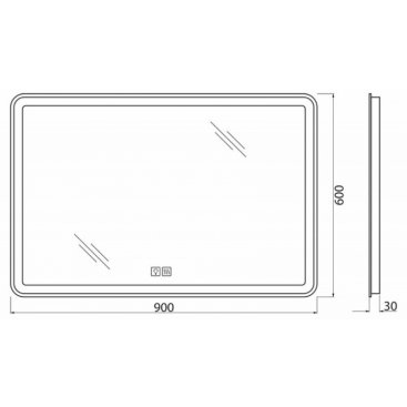 Зеркало BelBagno SPC-MAR-900-600-LED-TCH-WARM