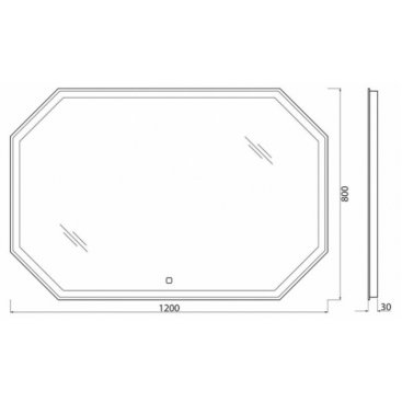 Зеркало BelBagno SPC-OTT-1200-800-LED-TCH