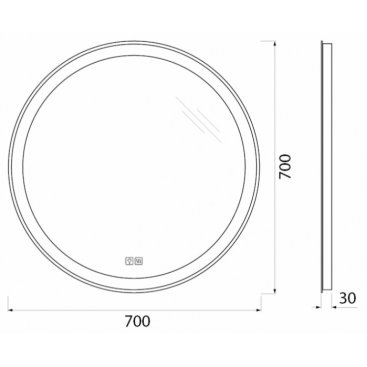 Зеркало BelBagno SPC-RNG-700-LED-TCH-WARM