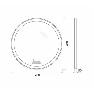 Зеркало BelBagno SPC-RNG-700-LED-TCH-RAD