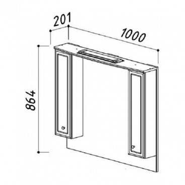 Зеркало со шкафчиком Белюкс Адажио В 105 Ш белое