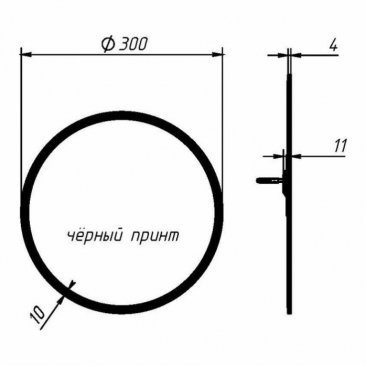 Зеркало Белюкс Эко В 30 черное матовое