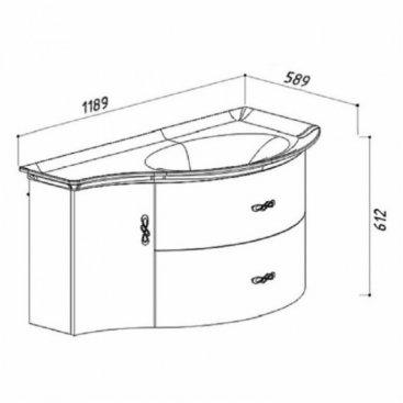 Мебель для ванной Белюкс Версаль 110П-1 правосторонняя белая