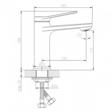 Смеситель для раковины Belz B10572-7 черный матовый