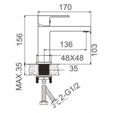 Смеситель для раковины Belz B10613-7 черный матовый