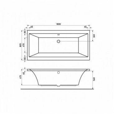 Ванна Berges Tari 180x80 с каркасом